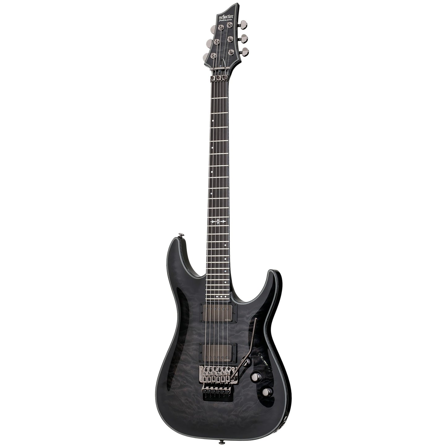 Schecter Hellraiser Hybrid C-1 FR TBB with Floyd Rose in Trans Black