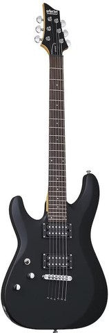 Schecter C-6 Deluxe Left Hand in Satin Black