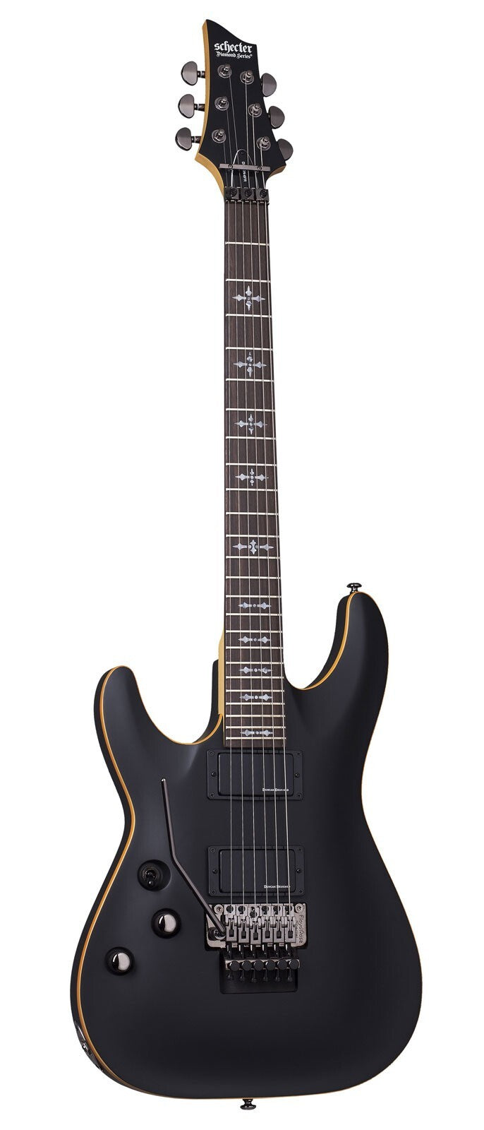 Schecter Demon-6 FR Left Hand in Aged Black Satin