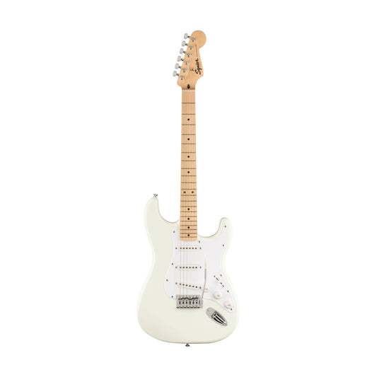 Squier FSR Sonic Stratocaster with White Pickguard and Maple FB in Arctic White