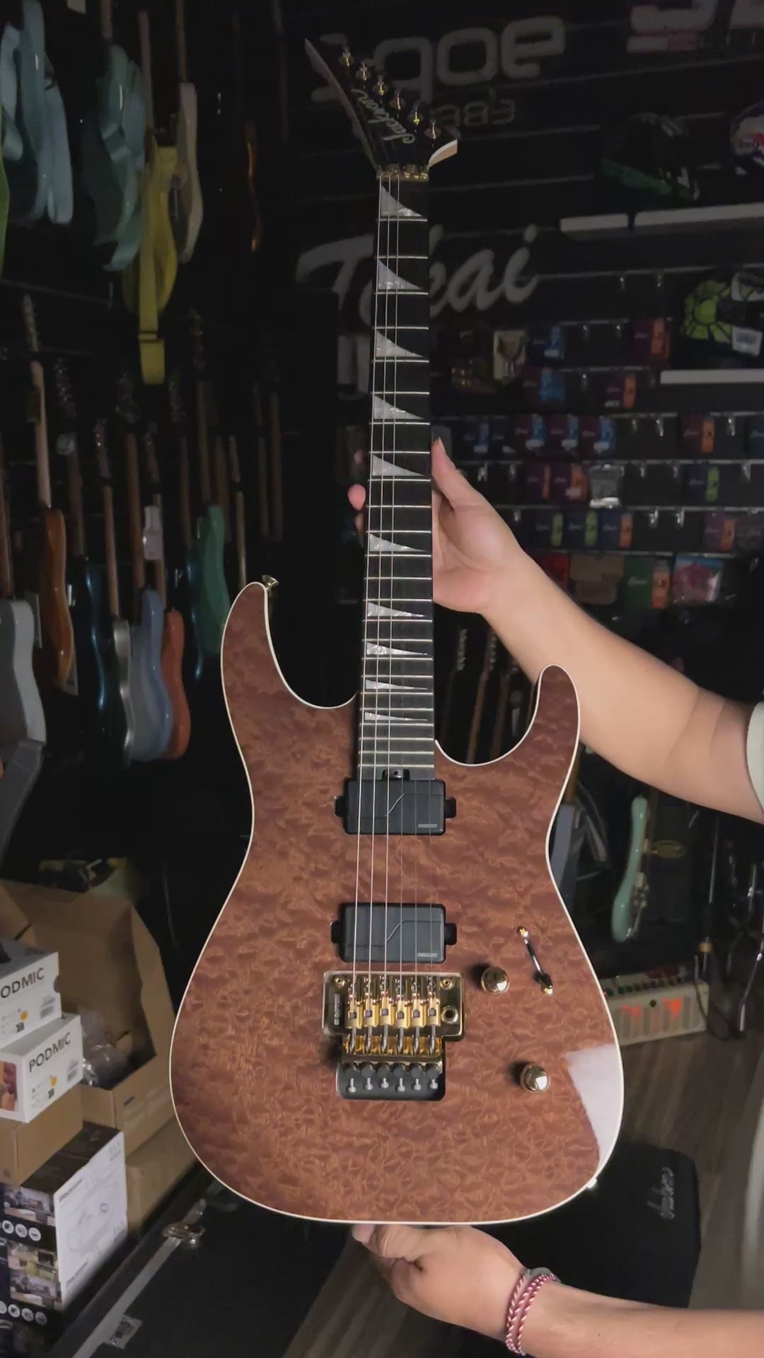 Jackson MJ Series Dinky DKRP Burl Mahogany Fluence with Ebony FB