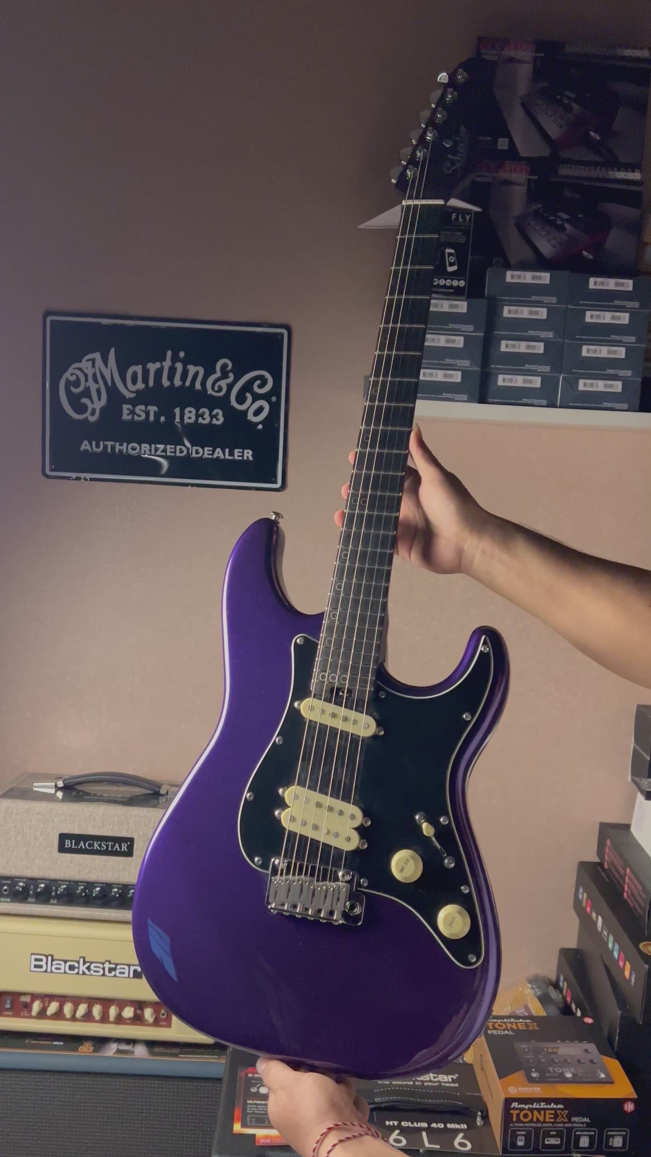 Schecter MV-6 with Ebony Fingerboard in Metallic Purple IM25051602