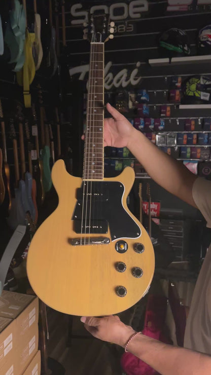 Epiphone 1960 Les Paul Special Double Cut Reissue in TV Yellow with Case 25011522191