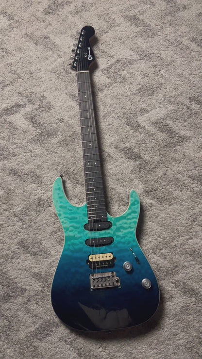 Charvel Pro-Mod Plus Dinky DK24 HSS QM in Blue Curaçao ICC2602200 (USED)