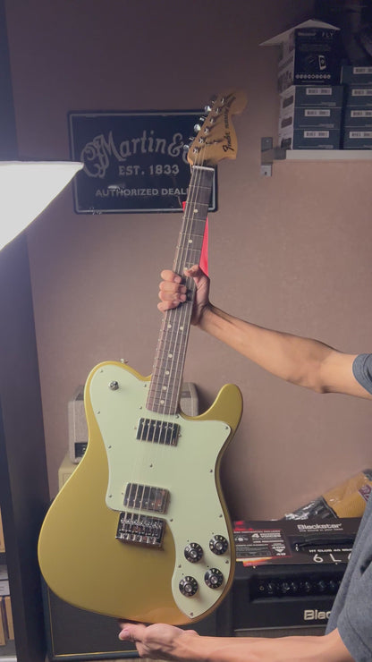 Fender Chris Shiflett Telecaster Deluxe with Case in Shoreline Gold MX22072937