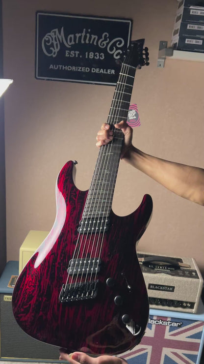 Schecter C-7 MS Silver Mountain in Blood Moon W21072228
