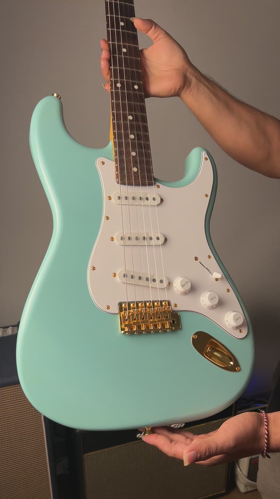 Tokai Japan Goldstar Sound AST-101G/R in Sonic Blue with Gold