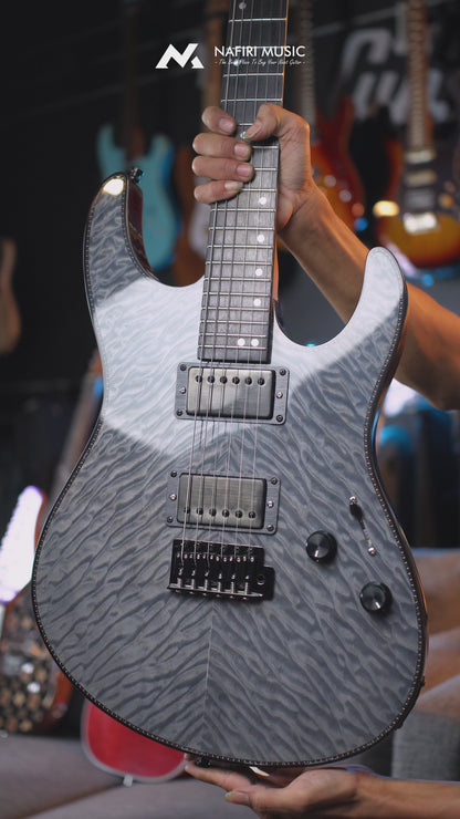 Dhatarattha Custom DST HH Quilt in Charcoal Feather with Rosewood FB