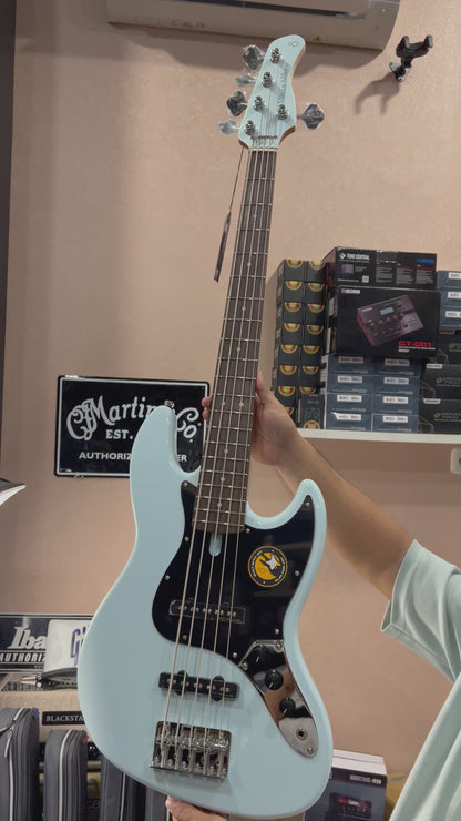 Sire Marcus Miller V3P Passive 5-String Bass Guitar in Sonic Blue