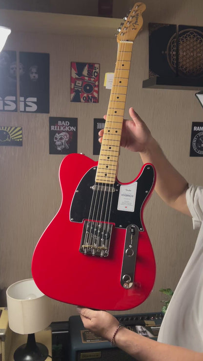 Fender Japan Hybrid II Telecaster พร้อม Maple FB สี Modena Red