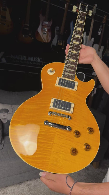 Tokai Love Rock LS-150F-3A LD Premium Series Japan "Reborn Old" with Solid Flamed Maple Top in Lemon Drop S/N 2247219