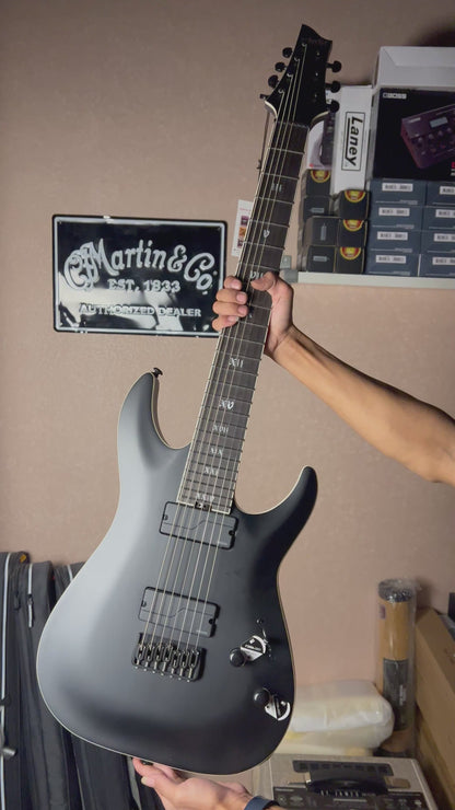 Schecter C-7 SLS Elite Evil Twin in Satin Black W26010882