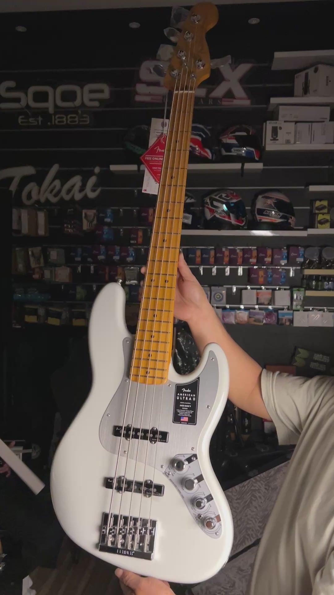 Fender American Ultra II Jazz Bass V with Maple FB in Avalanche