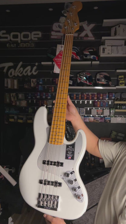 Fender American Ultra II Jazz Bass V with Maple FB in Avalanche US24065920