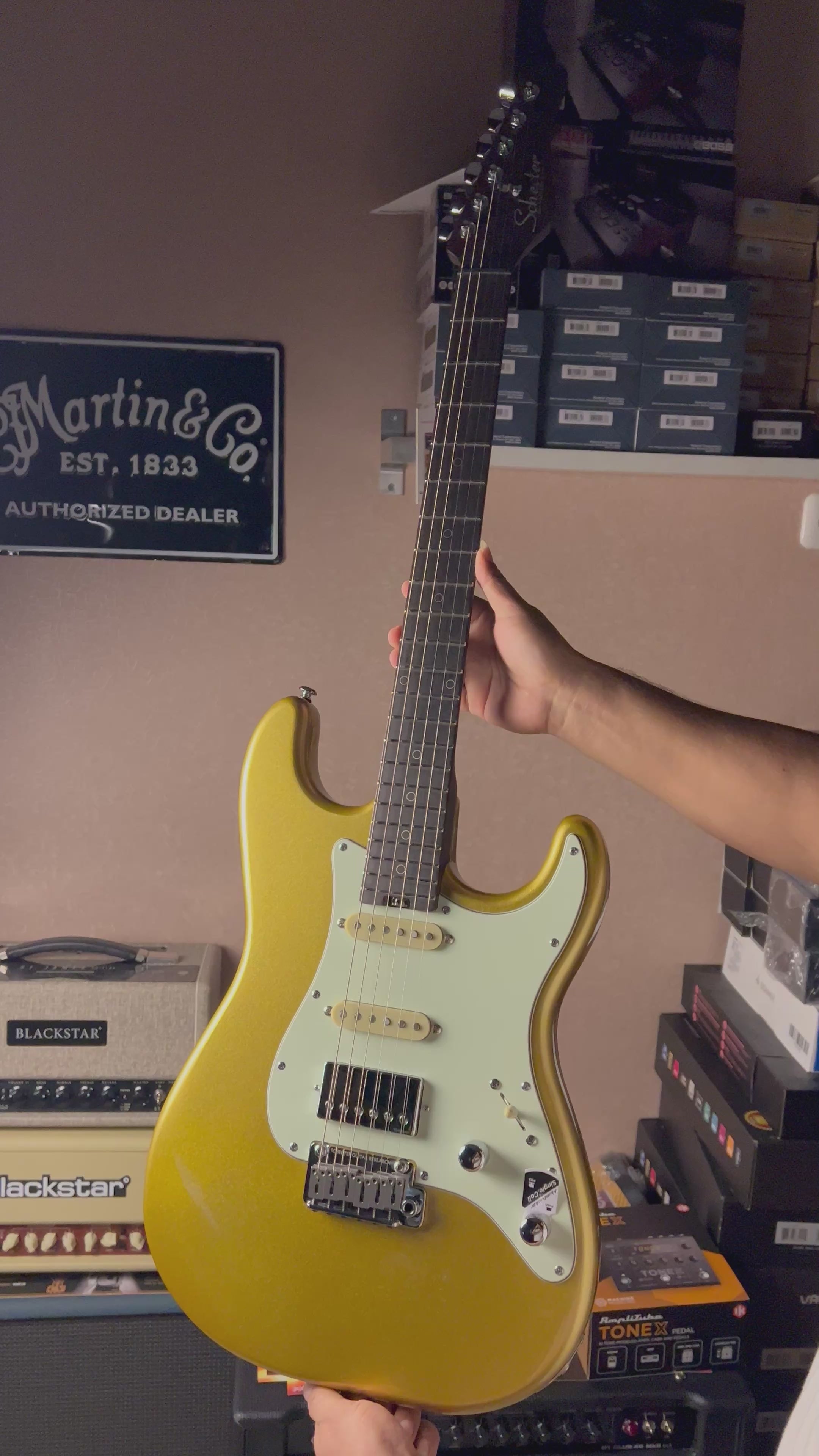 Schecter Nick Johnston Traditional HSS 10th Anniversary in Atomic