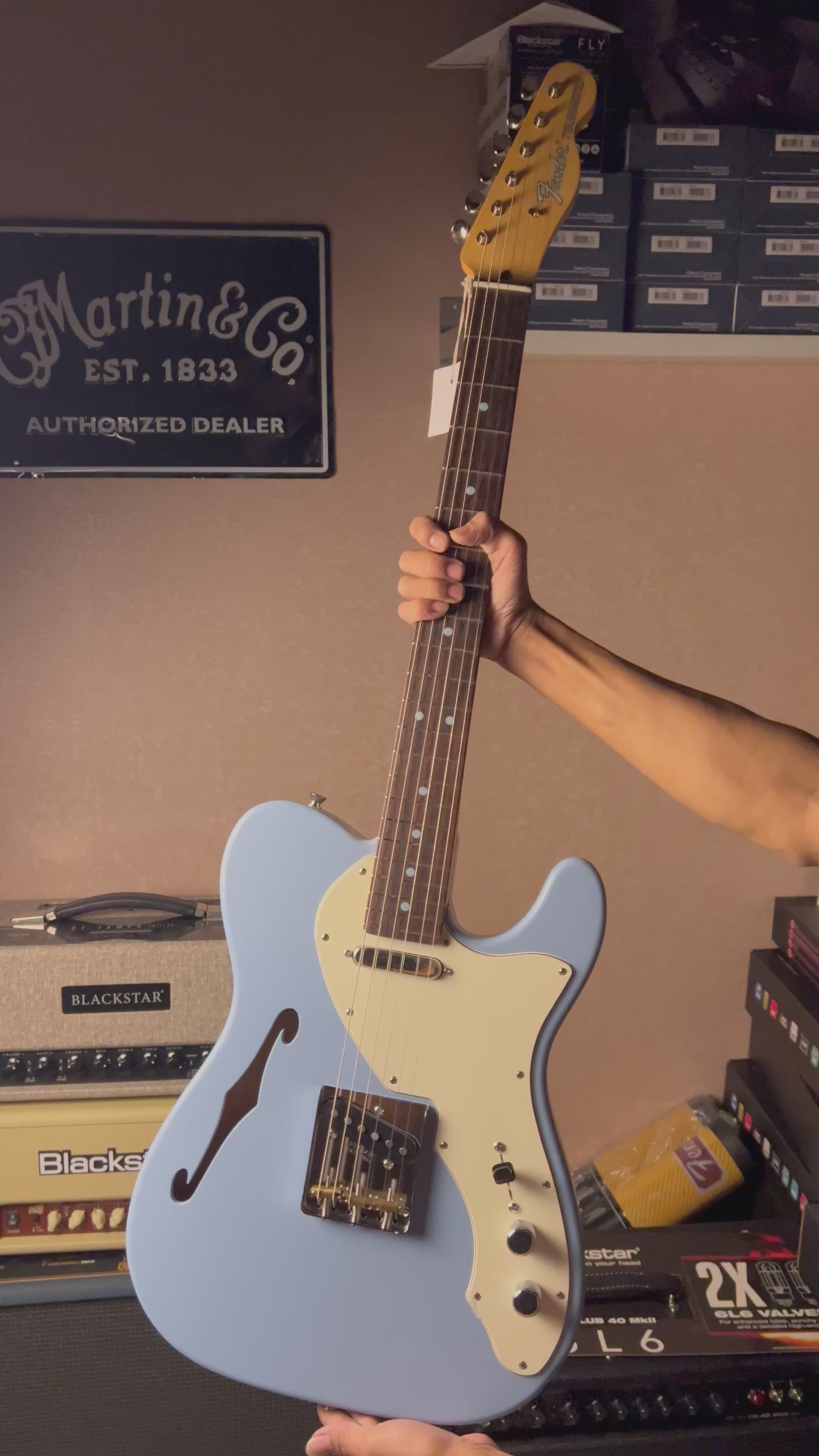 Fender MIJ Limited Kusumi Color Telecaster Thinline with RW FB In
