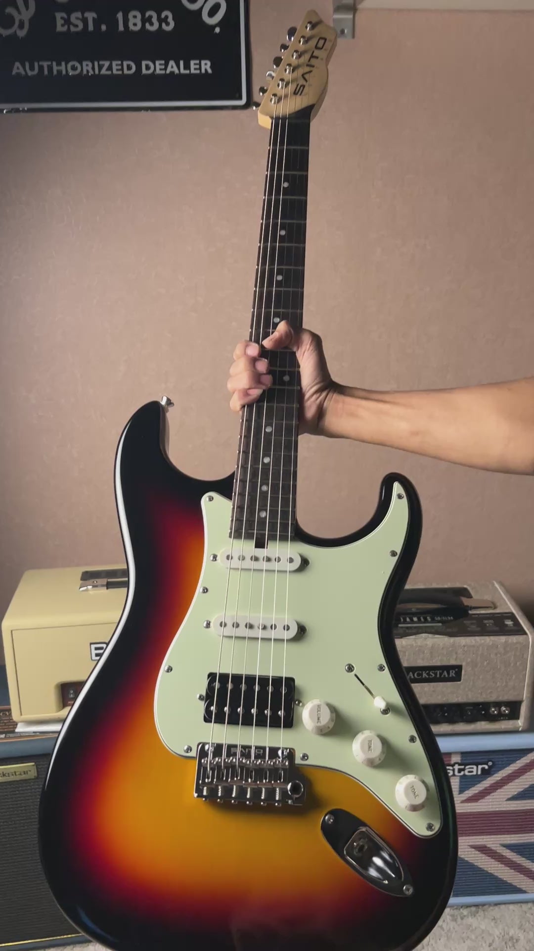 Saito S-622CS SSH Heritage with Rosewood in 3-Tone Sunburst with
