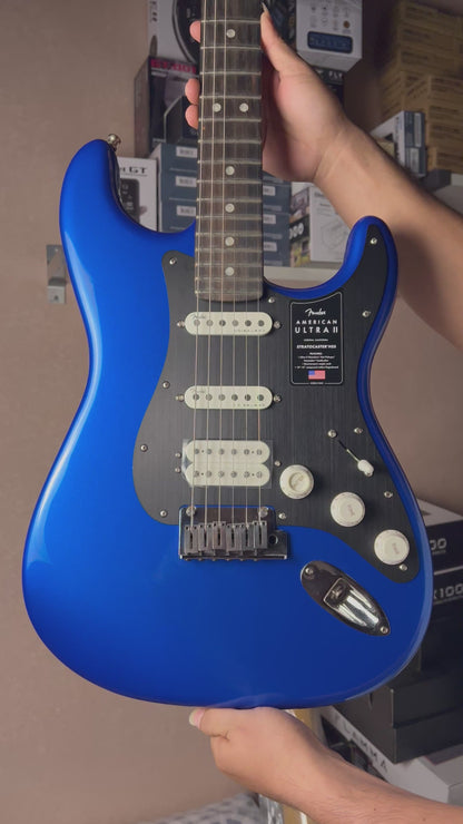 Fender American Ultra II Stratocaster HSS with Ebony FB in Noble Blue US240030709