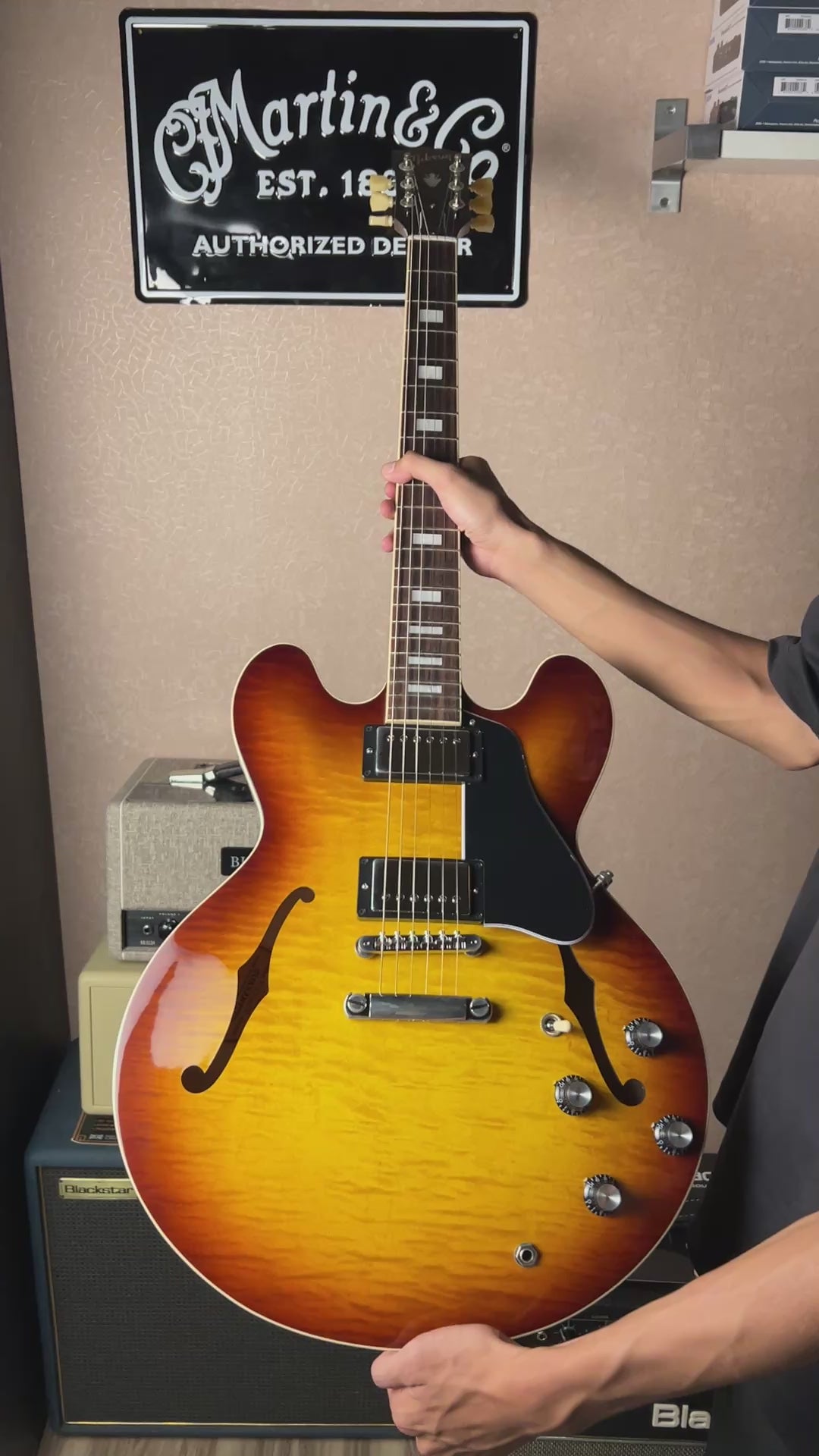 Gibson ES-335 Figured Semi Hollow Body in Iced Tea w/Case