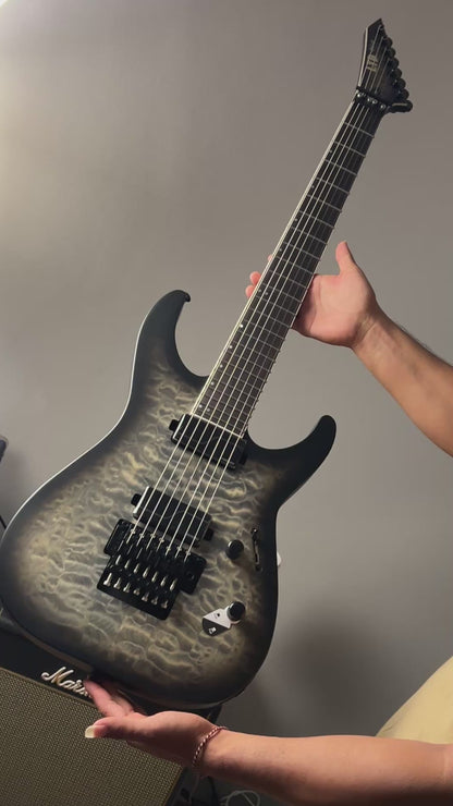 ESP LTD M-1007 Baritone in Charcoal Burst Satin