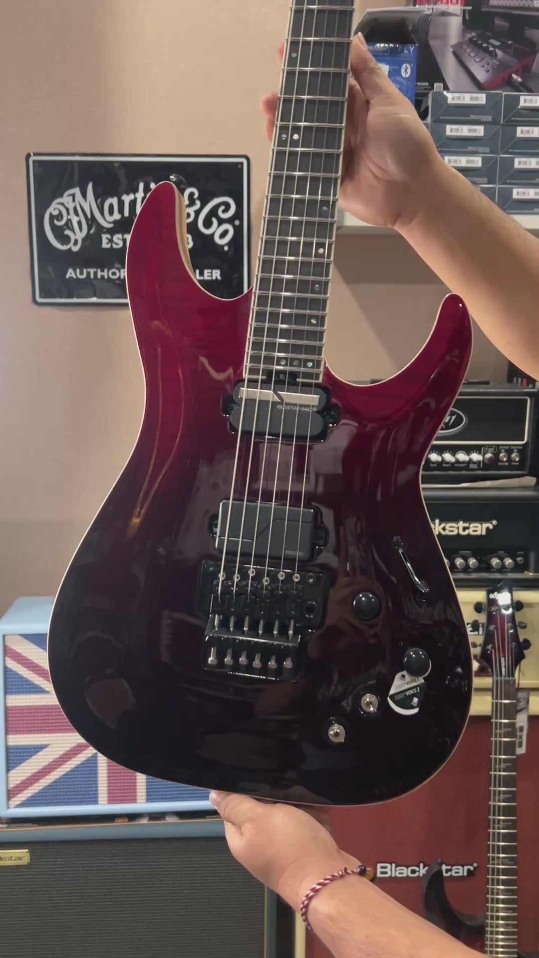 Schecter C-1 FR S SLS Elite in Blood Burst W24111229