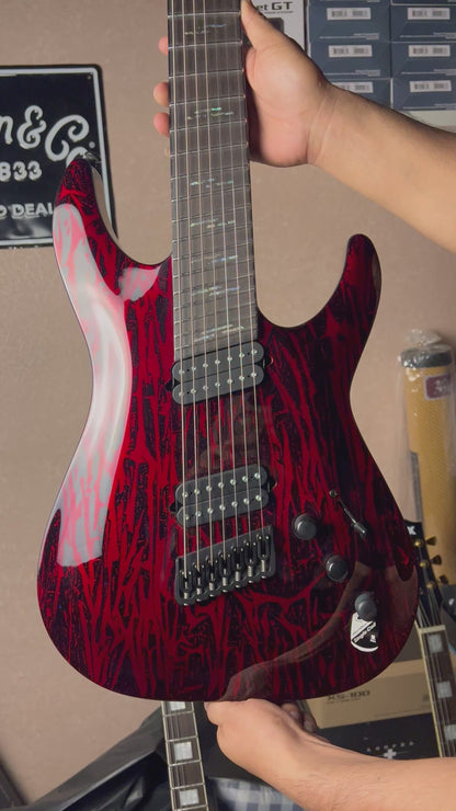 Schecter C-7 MS Silver Mountain in Blood Moon W21072403