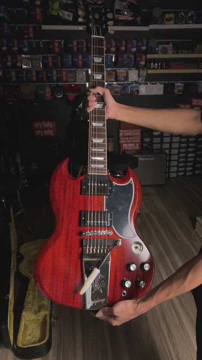 Epiphone 1964 SG Standard with Maestro Vibrola Reissu in Cherry Red w/Case