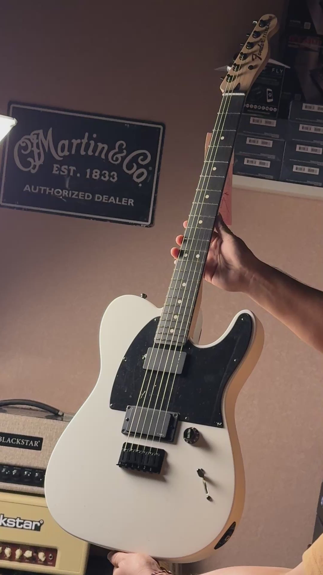 ギター Fender Jim Root Telecaster Fender Artist Jim Root Telecaster Guitar Ebony Neck in Flat White
