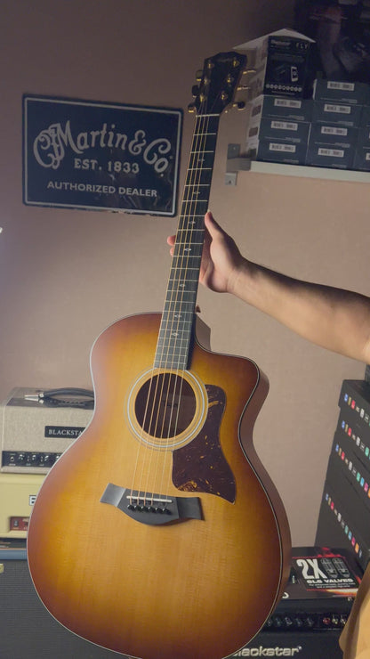 Taylor Sunset Blvd 114ce-S in Shaded Edge Burst Top w/Bag