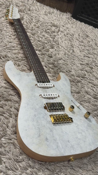 Saito S-622 SSH with Rosewood and Gold Hardware in White Granite 253033