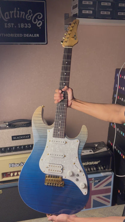 Fujigen FGN Guitars Expert EOS Odyssey in Navy Blue with Hardshell Case C230462 (USED)