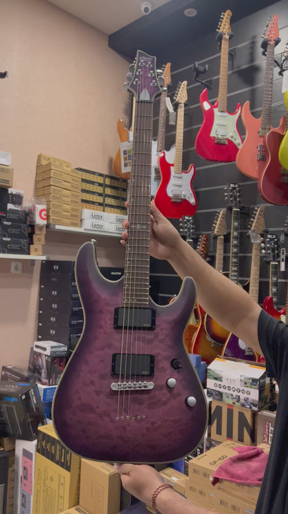 Schecter C-1 Platinum SPB in Satin Purple Burst W23090647