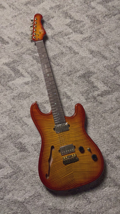 UW GuitarWorks Jazz Pop ST in Amber Burst