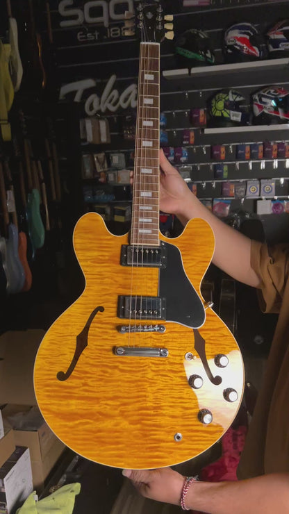Gibson ES-335 Figured in Honey Amber w/Case 230340039