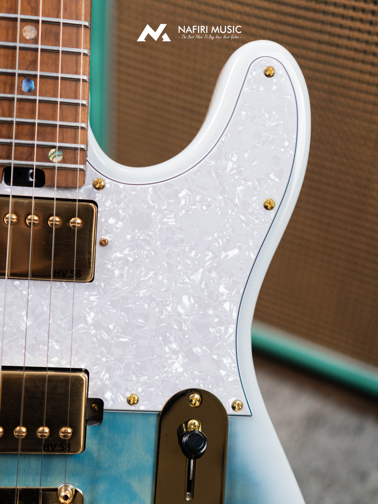 Soloking MT-1 Custom 24 FMN Elite with Flame Neck in Larimar Nafiri Special Run