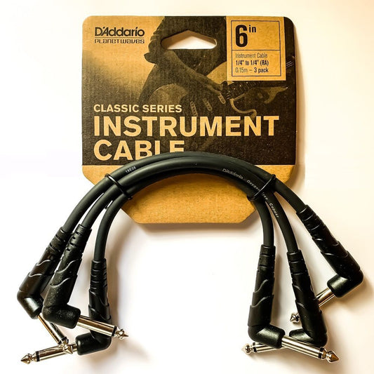 D'Addario / Planet Waves PW-CGTP-305 Classic Series Instrument Cables 6 Inch Pack of 3
