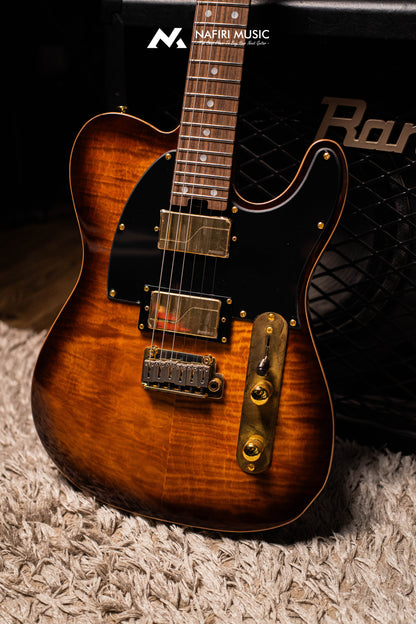 Soloking MT-1 FM 24 Deluxe HH MOD Fishman Fluence Gold in Shaded Edgeburst Nafiri Special Run