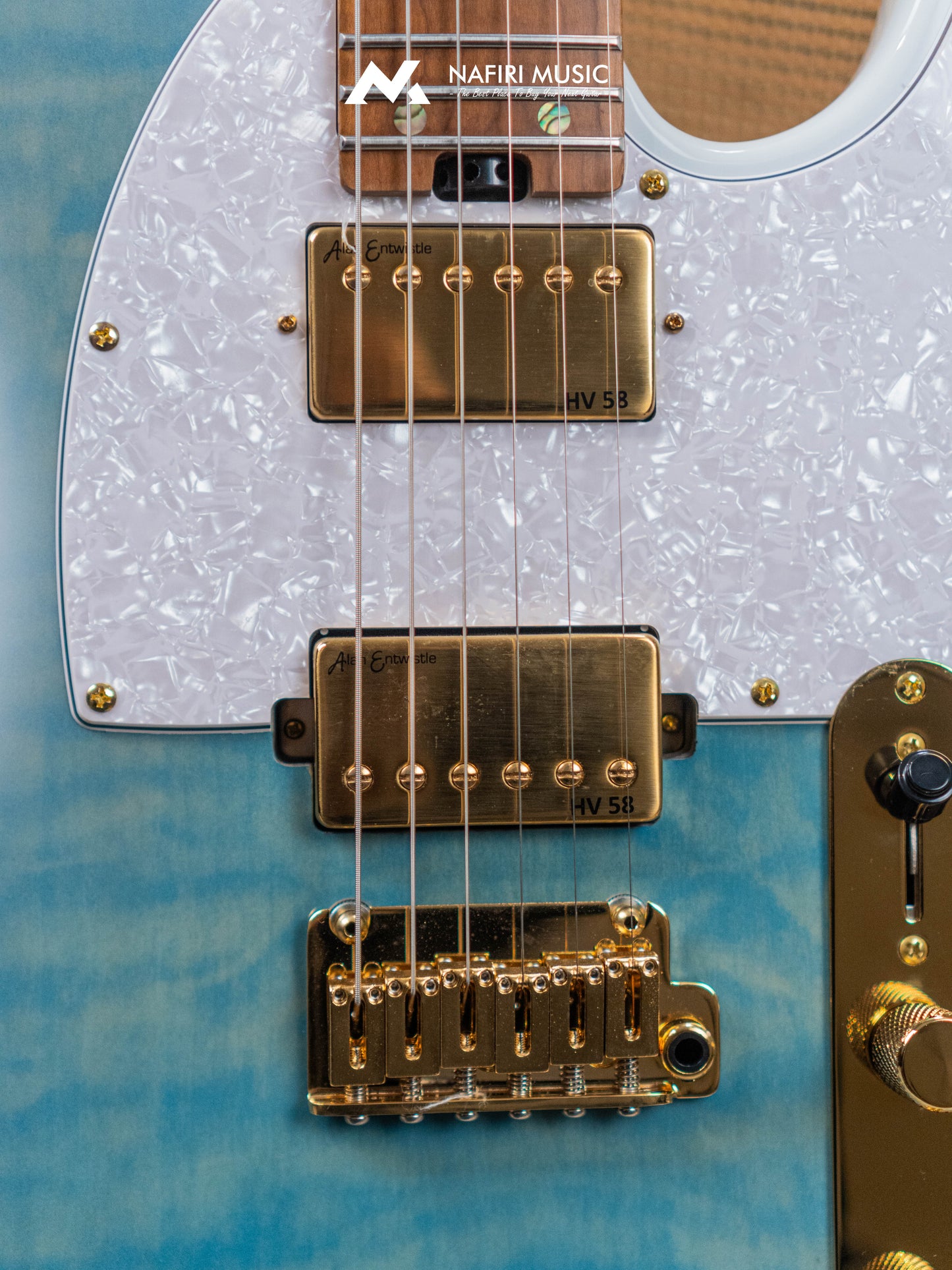 Soloking MT-1 Custom 24 FMN Elite with Flame Neck in Larimar Nafiri Special Run