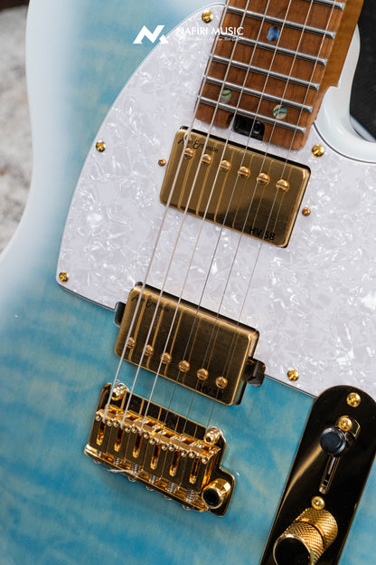 Soloking MT-1 Custom 24 FMN Elite with Flame Neck in Larimar Nafiri Special Run