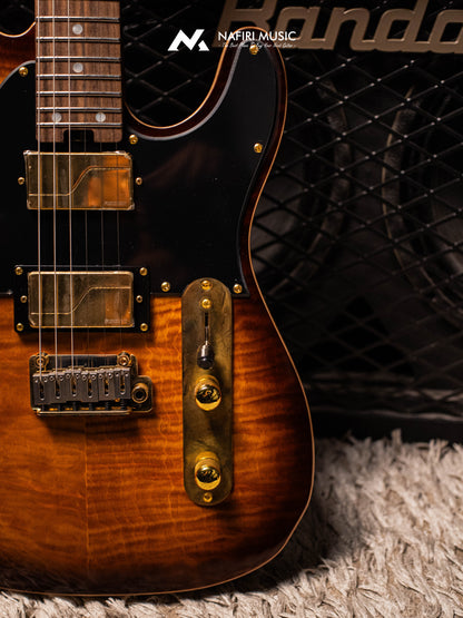 Soloking MT-1 FM 24 Deluxe HH MOD Fishman Fluence Gold in Shaded Edgeburst Nafiri Special Run