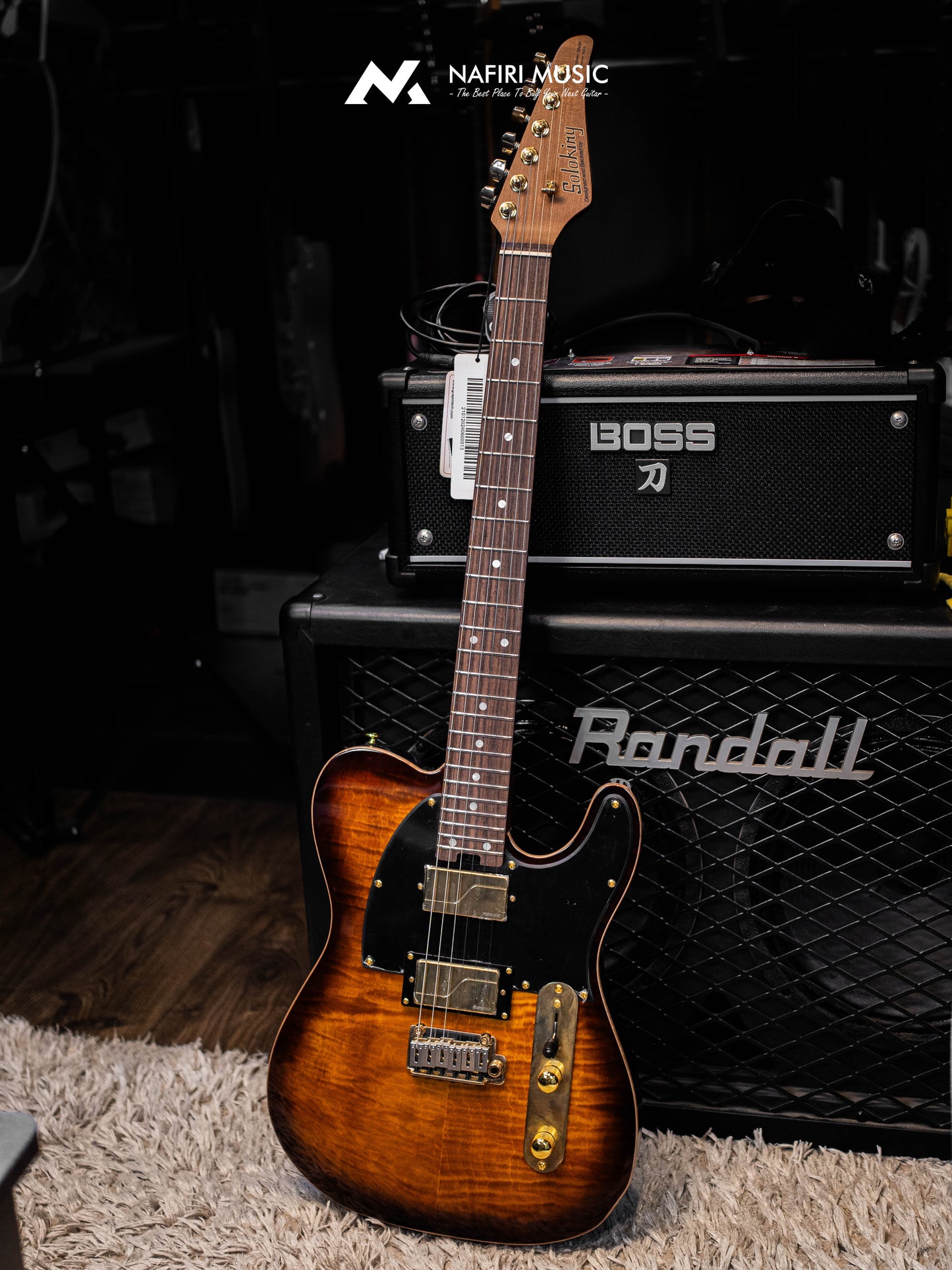 Soloking MT-1 FM 24 Deluxe HH MOD Fishman Fluence Gold in Shaded Edgeburst Nafiri Special Run