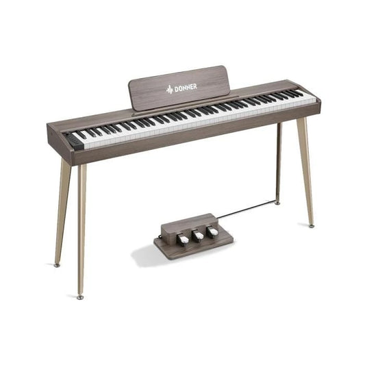 Donner DDP-60 Digital Piano Classic Gray Wood Grain, semi Weighted