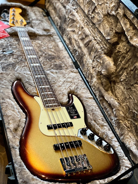 Fender American Ultra Jazz Bass V Rosewood FB - Mocha Burst