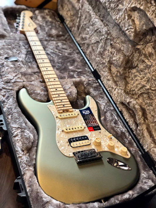 Fender American Elite Stratocaster HSS Shawbucker Maple Neck - Satin Jade Pearl Metallic