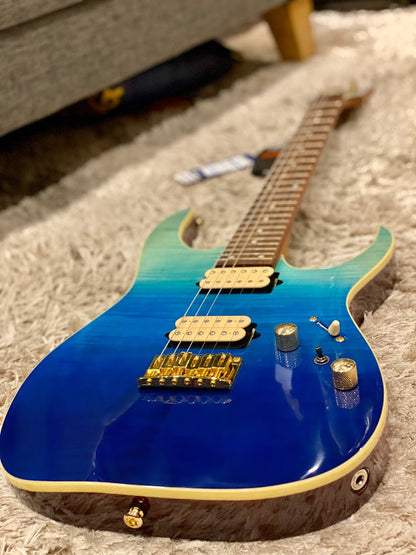 Ibanez RG421HPFM with Flamed Maple Top in Blue Reef Gradation