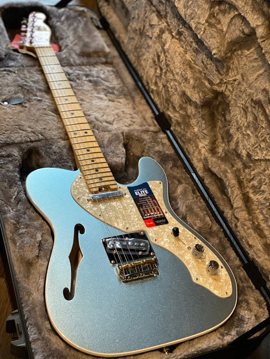Fender American Elite Telecaster Thinline MN - Mystic Ice Blue