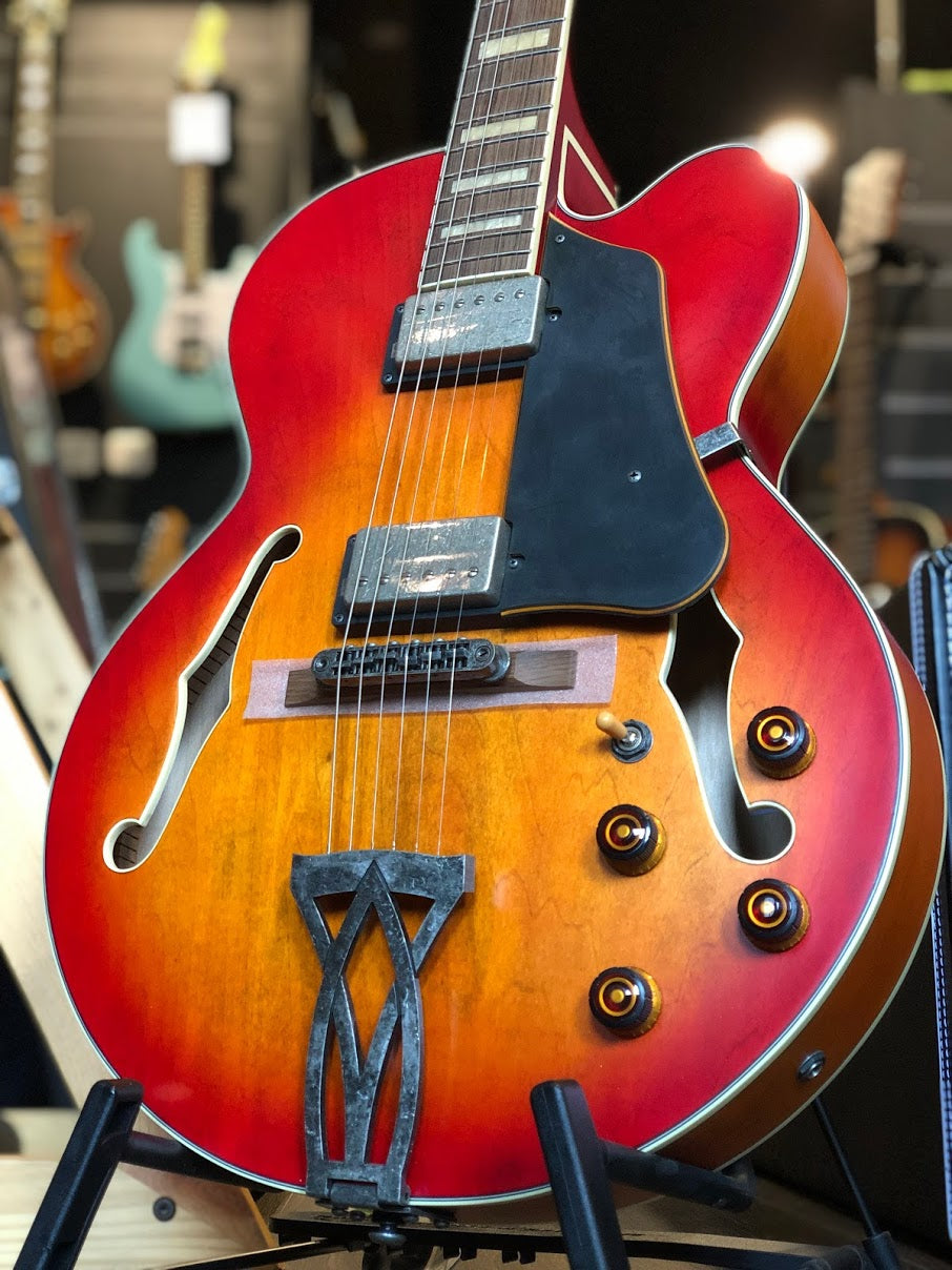 Ibanez AFV75-VAL Semi-Hollow Guitar In Vintage Amber Burst Low Gloss
