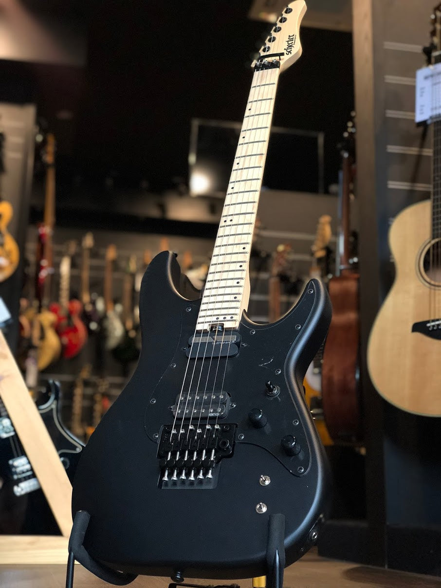 Schecter Sun Valley SS FR-S Floyd Rose in Satin Black with Sustainiac