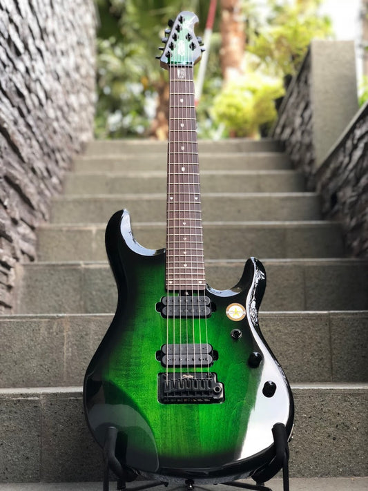 Sterling by Music Man JP70-TGB John Petrucci Signature 7-String ใน Transparent Green Burst