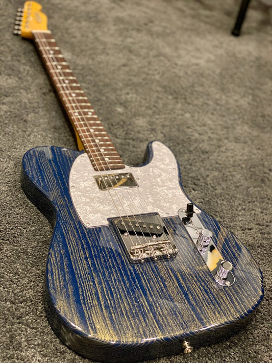 Tokai Japan ATE-142H IB/R Breezysound Limited Edition in Indigo Blue Gold Dust with Rosewood FB